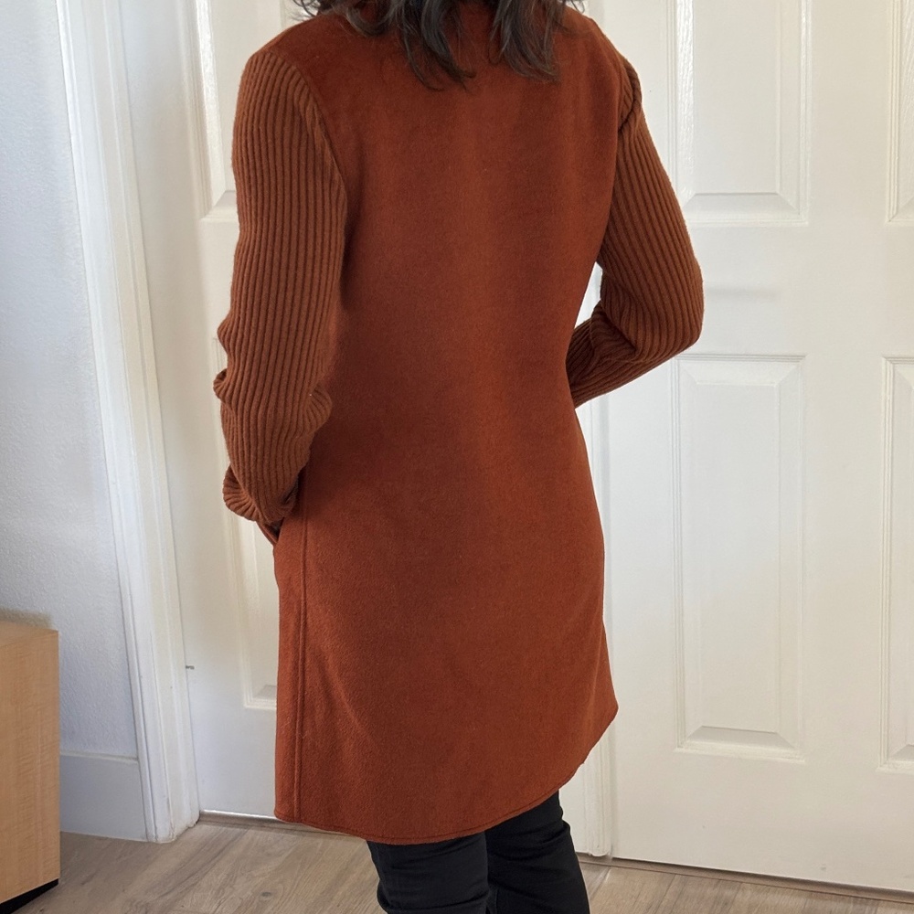 Kenneth Cole Wool Blend Coat - Burnt Orange / Chestnut Brown Size PXS - Picture 3 of 13